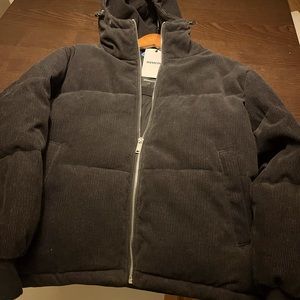 Wemoto black cord winter hooded jacket